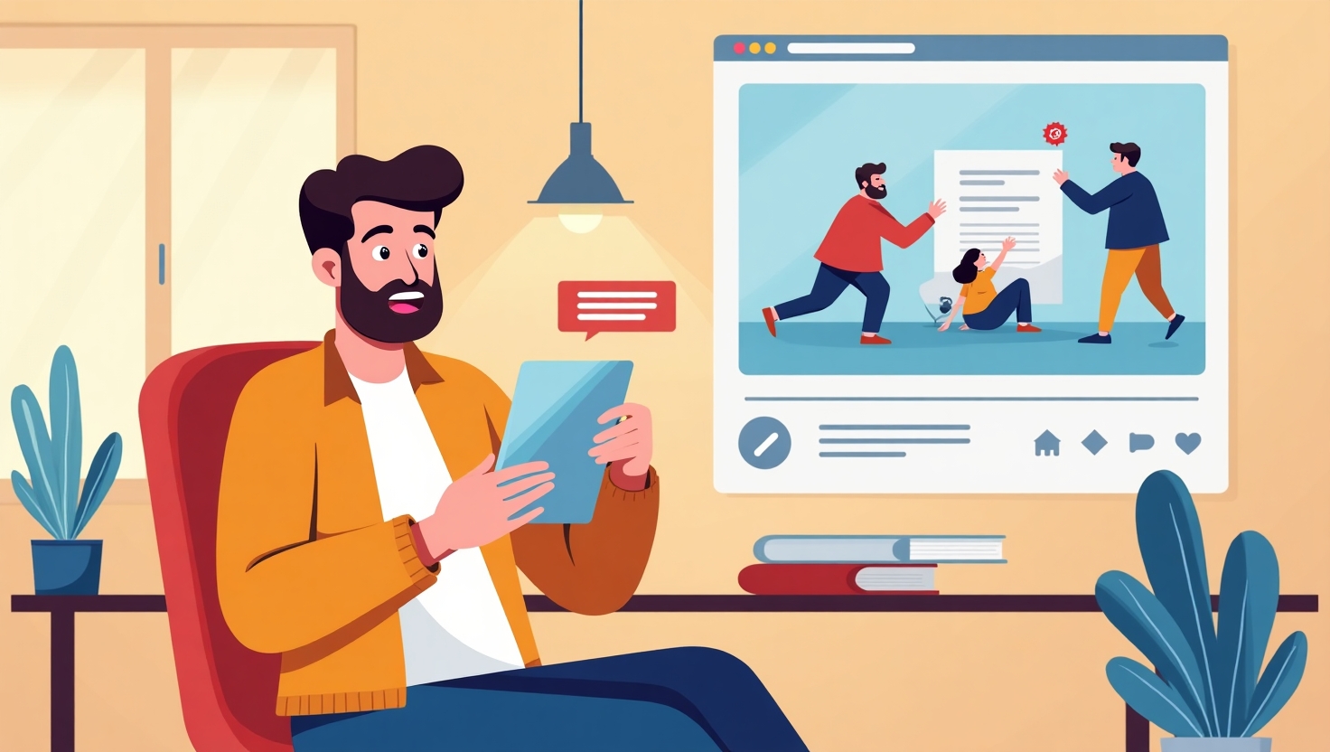 Illustration moderne et dynamique représentant un créateur ou un marketeur utilisant un smartphone ou une tablette, en train de transformer rapidement un script écrit en une vidéo verticale attrayante avec des éléments visuels tels que des images, des animations légères, des icônes de voix off et musique. L’image doit évoquer la rapidité, la simplicité et la créativité, avec une ambiance professionnelle et inspirante. Style illustratif ou flat design, couleurs vives inspirées de la palette ReelsForger (#54387D, #3E408D, #3C579D, #47C0B4, #58A17B, #80D07E, #A5DA6F, #E1A65F, #EFCA5E, #EBE263), format carré.